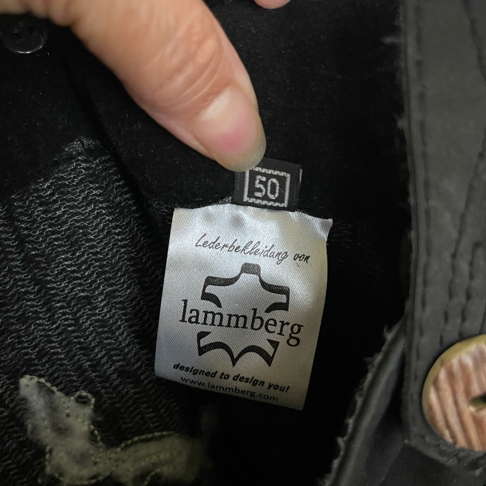 Lammberg Leather Black Embroidered Lederhosen-Style Suspender Pants - Picture 5 of 8